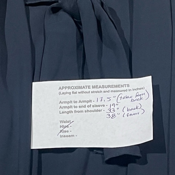 CAbi Waterfall Shawl Neck Tie Front Flowy Cardigan Jacket in Navy Blue - Picture 13 of 13